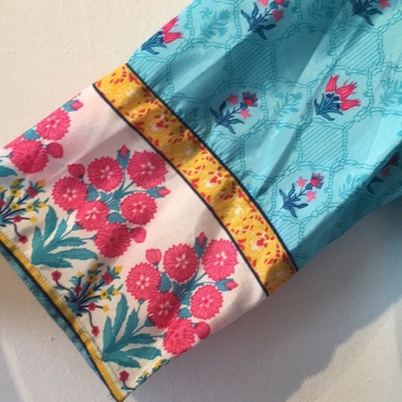 Aurelia XXL Blue Pink Kurta Beautiful Sheer Indian Attire - Picture 6 of 14